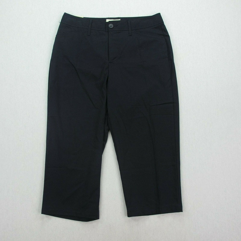 CC - St. John's Bay Cropped Capri Pants Women 8 Navy Blue Secretly Slender NWT